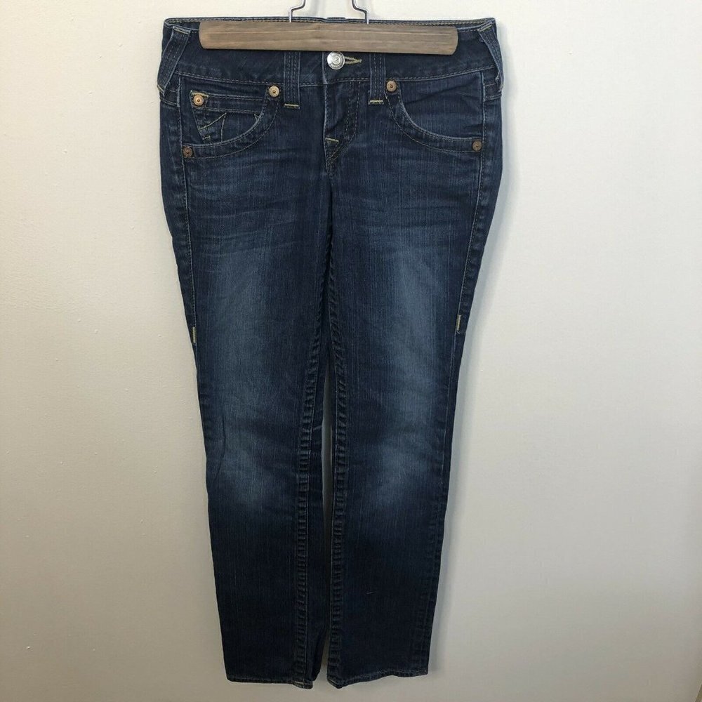 True Religion World Tour Woman Billy 26 Dark Wash Straight Low Rise